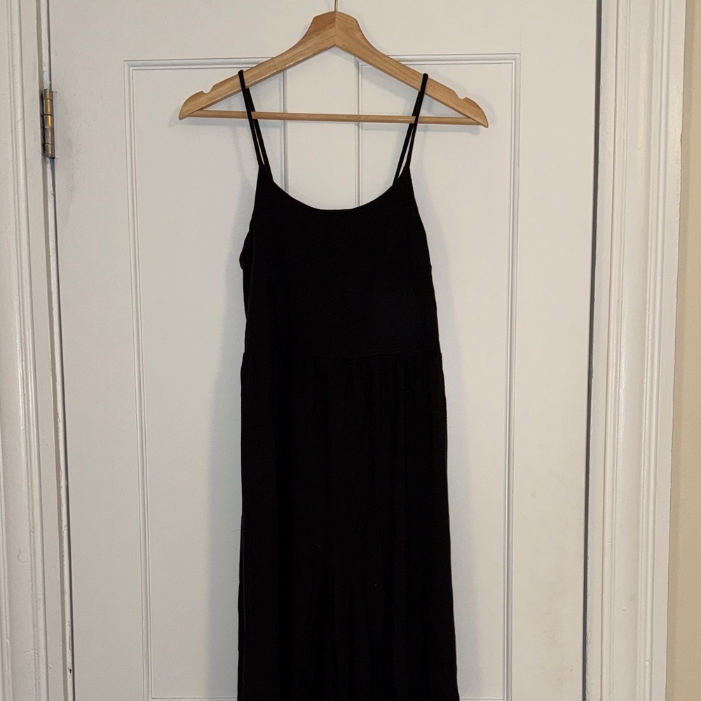 Athleta Elegant Black Spaghetti Strap Jumpsuit